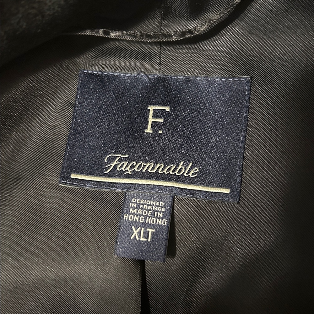 Faconnable Wool Black Jacket Lightweight Extra La… - image 2